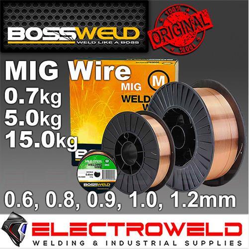 .7kg BOSSWELD ER70S-6 Mild Steel Mig Welding Wire .6 .8mm .9mm Gas Shield Spool