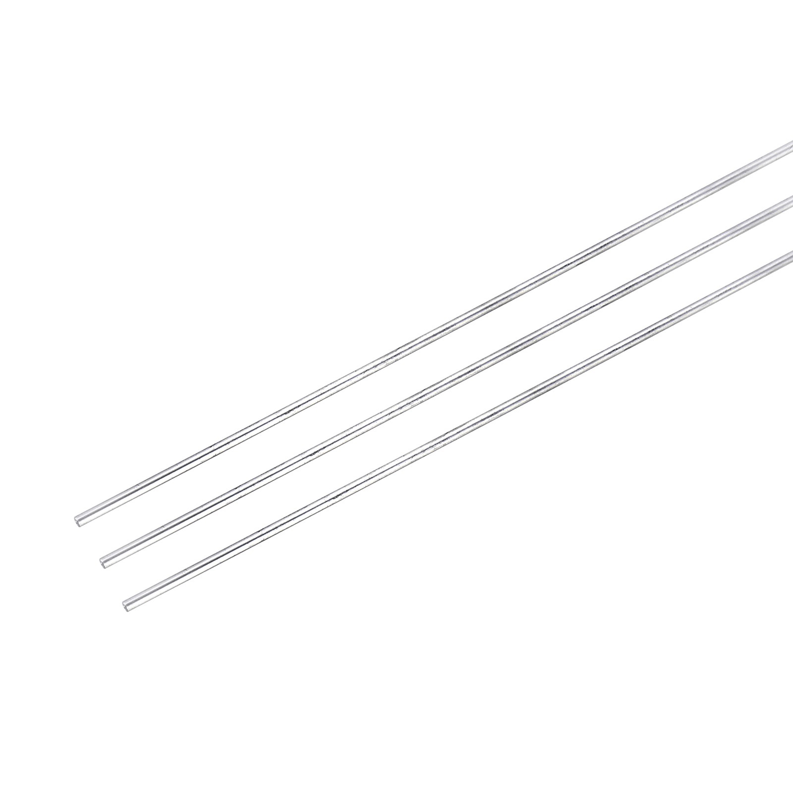 3 Pcs Aluminum Rod 3mm x 350mm 6061 Solid Stick Silver Tone