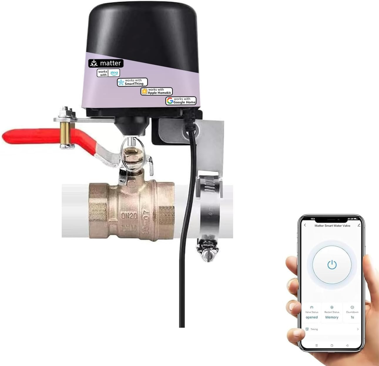 Matter Smart Water Valve, Matter Valve, Electric Smart Valvee, Automatic Ball Va