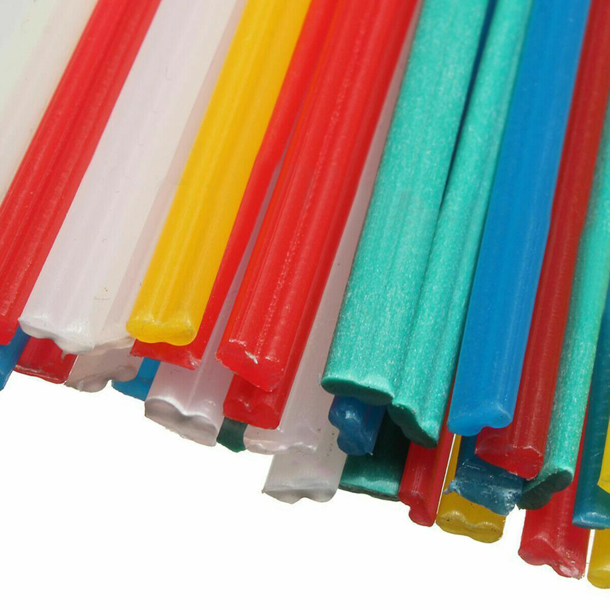 50x Blue/Yellow/White/Red & PVC Green Plastic Welding Rods Welder Sticks