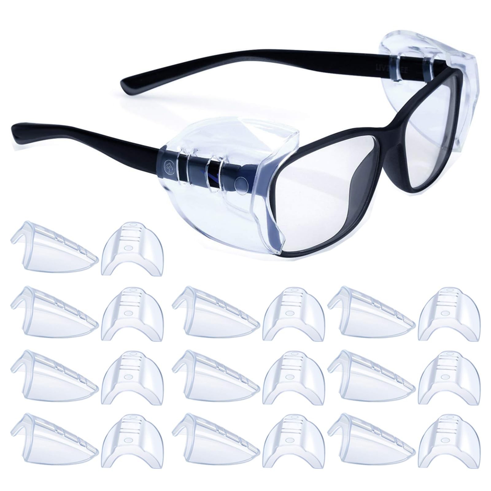 10 Pairs Safety Glasses Side Shields, Slip on Side Shields, Fits Small to Med…