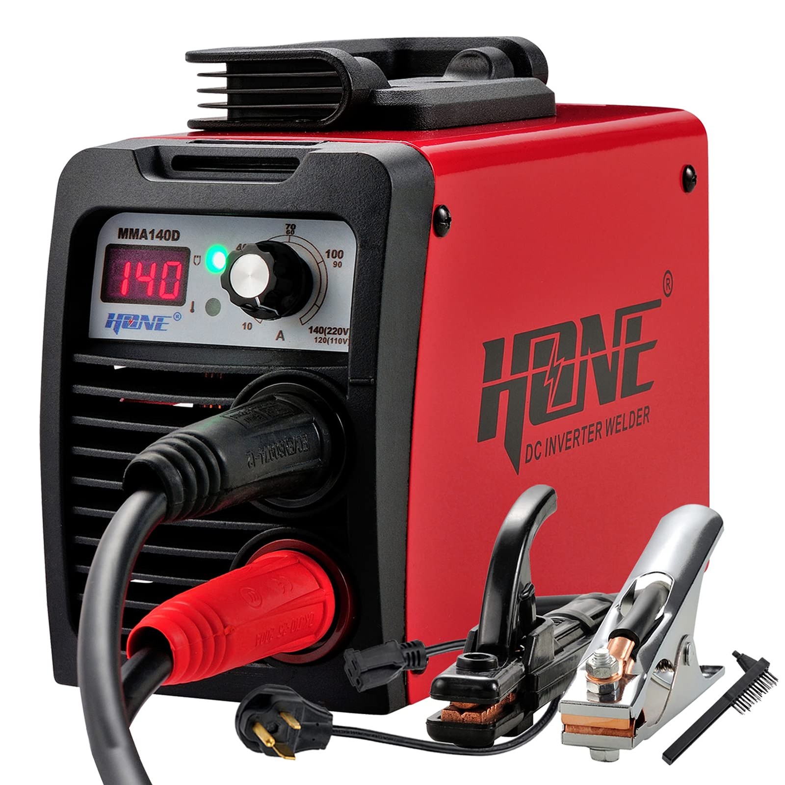 HONE Stick Welder, 110V/220V 10 ~ 120A (110V) / 10 ~ 140A (220V), Red-140a