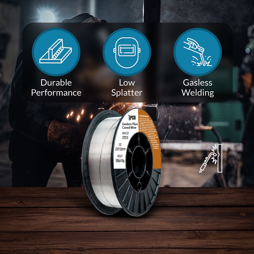 (8 x 10-Lb Spools) E71T-11 .030″ Flux Core Welding Wire – Gasless Mild Steel MIG