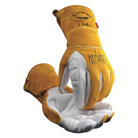 Caiman 1540-5 Tig Welding Gloves, Premium Goat Grain, Padded Palm, Gauntlet