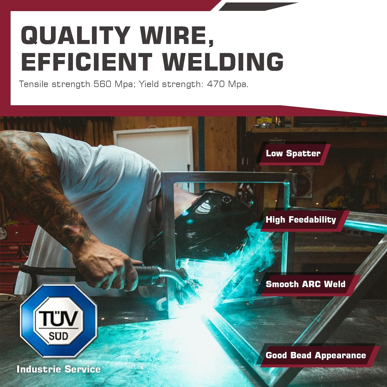 Mig Welding Wire, Mig Wire ER70S-6 2Lbs Gas Solid Carbon Steel Low Splatter Mig