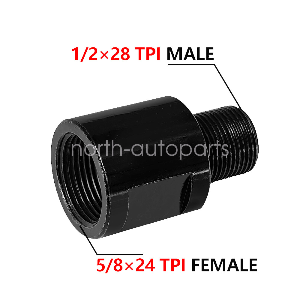 Steel 5/8×24 Inside Thread To 1/2×28 Outside Thread TPI Converter Adapter 1PC