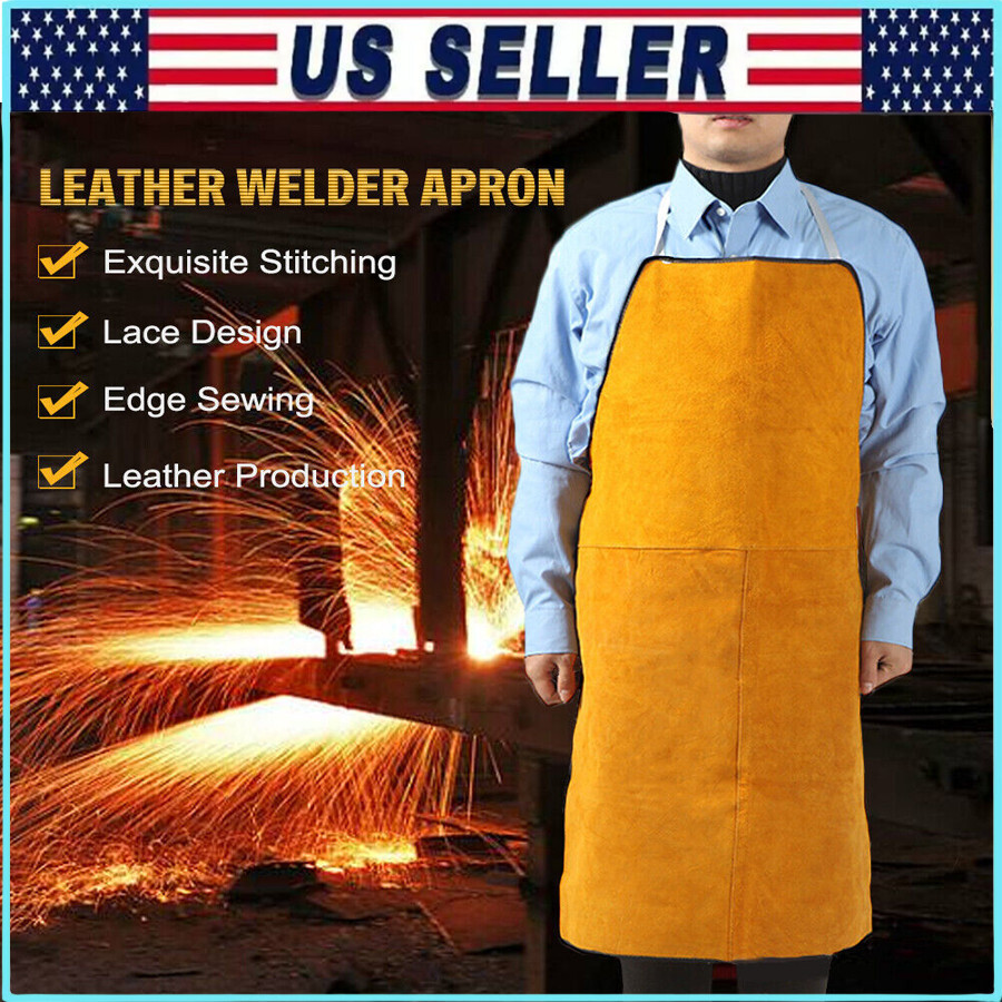 Leather Welding Work Apron – Flame Resistant &Heat Resistant Bib Apron