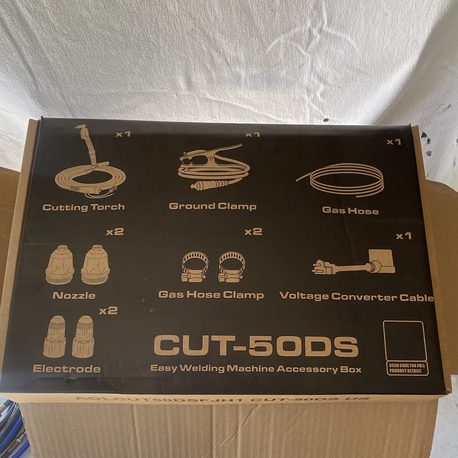 ANDELI CUT-50DS Inverter Plasma Cutter 55A w/ Torch, Clamp, Gas Hose, Box