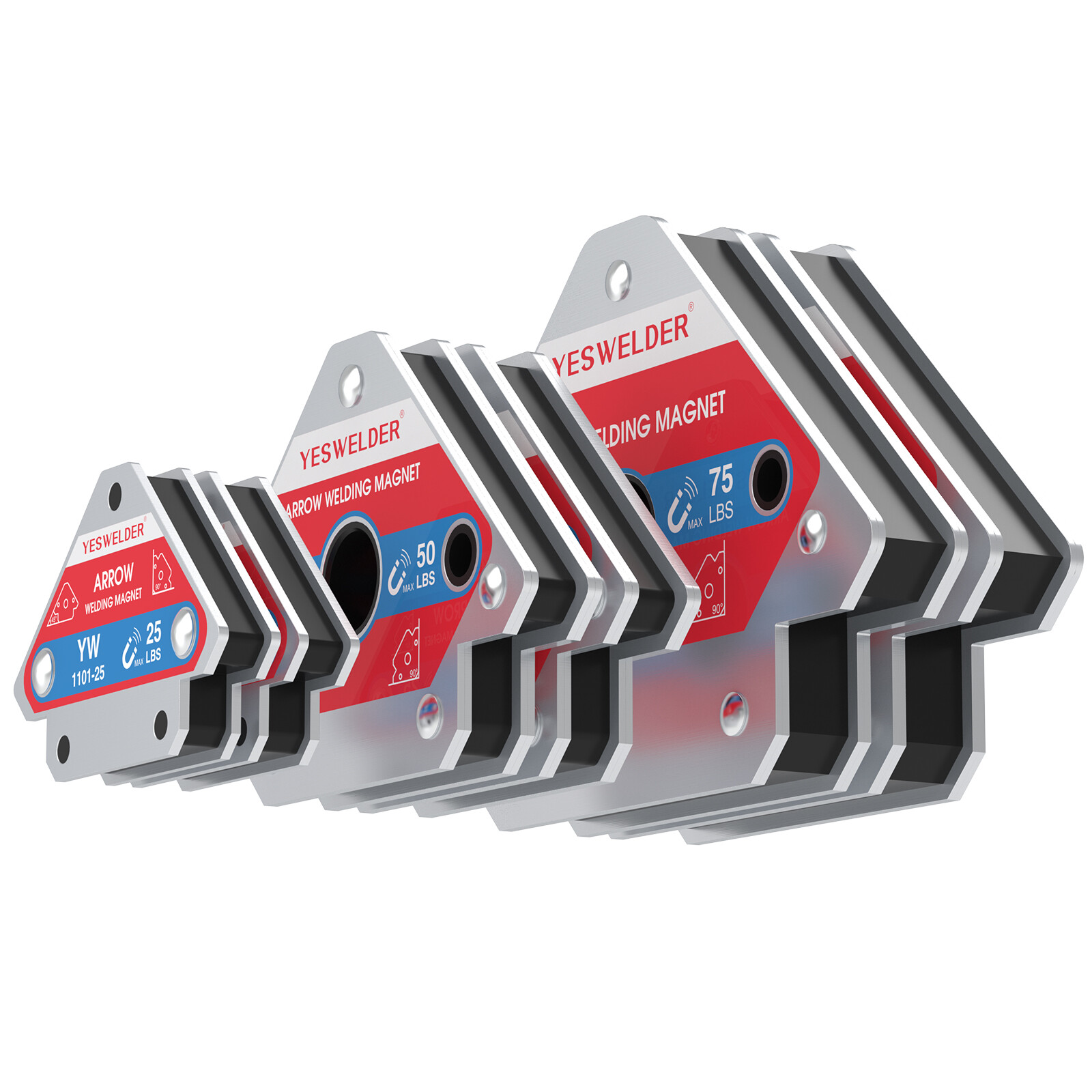 Arrow Welding Magnets 2pcs 25lbs&50lbs&75lbs Strong Hold Magnetic Welding Holder