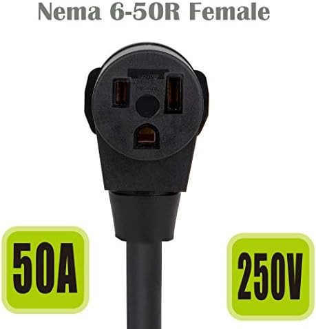1.5-Feet Nema 10-30P to 6-50R 30 Amp Dryer Male to 50 Amp Welder Female Adapter