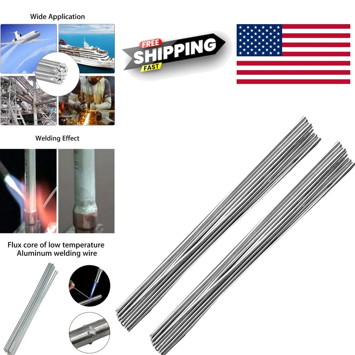 Universal Aluminum Welding Wire 20 Pack 0.08 Inch 10 Inch Length for Repairs
