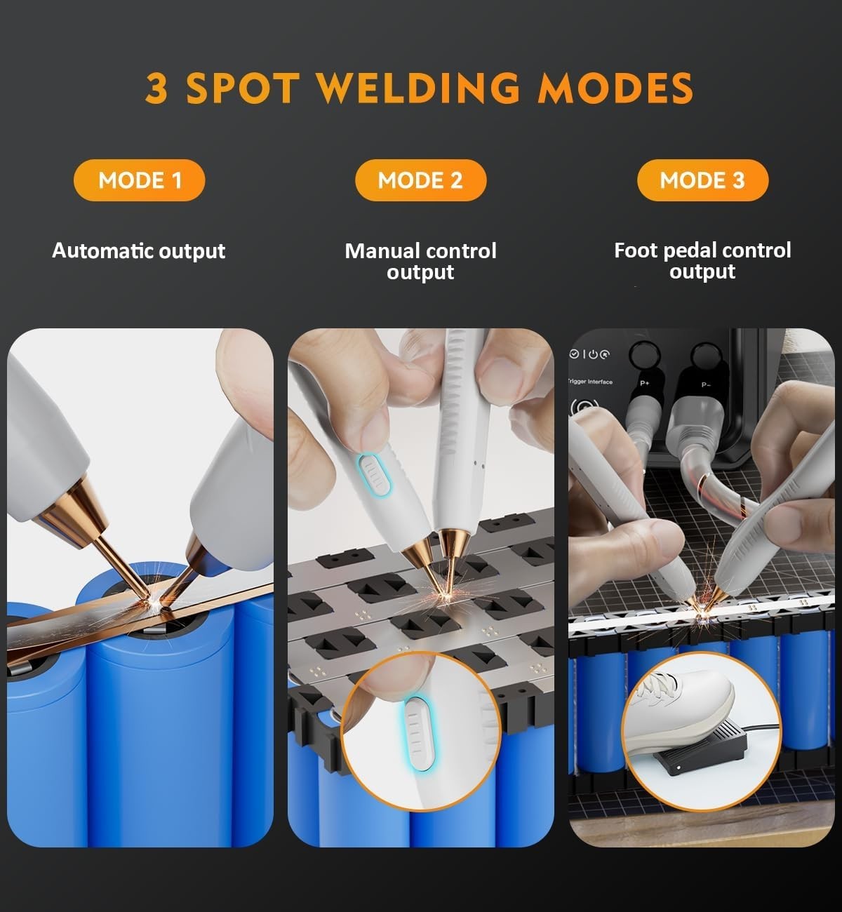 Awgem SF2k Capacitor Spot Welder 99 Gears Auto/Manual/Foot for 18650 Battery DIY