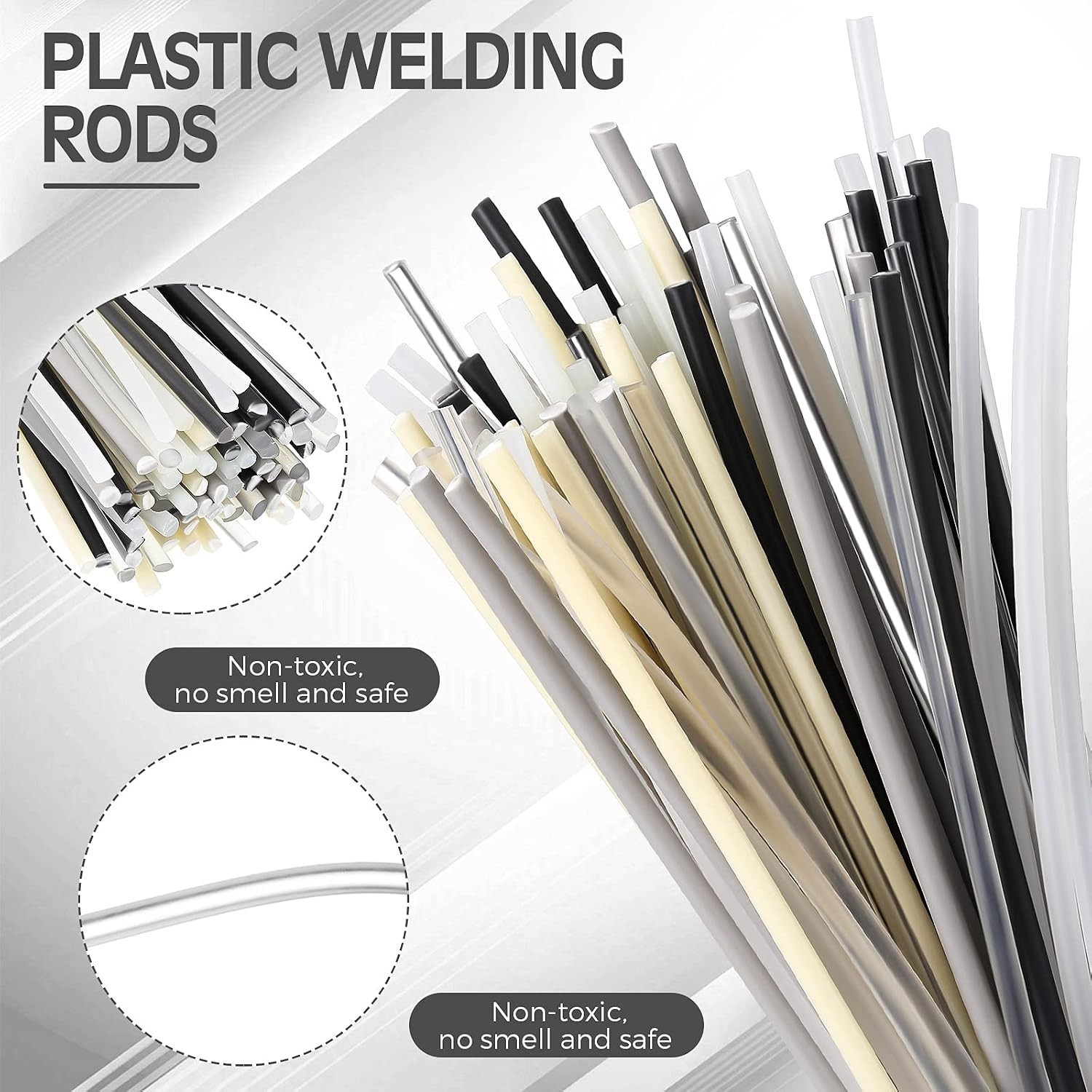 78 Pieces Plastic Welding Rods, 1/8 Inch Diameter (3mm) Round Sticks, PU PP ABS