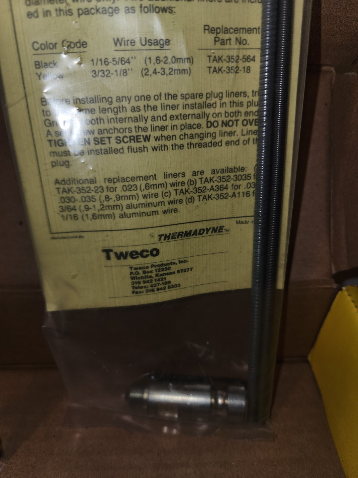 Genuine Tweco MK-35-AA Wire Feed Adaptor Kit 2500-2101 160 AMP Adapter Kit