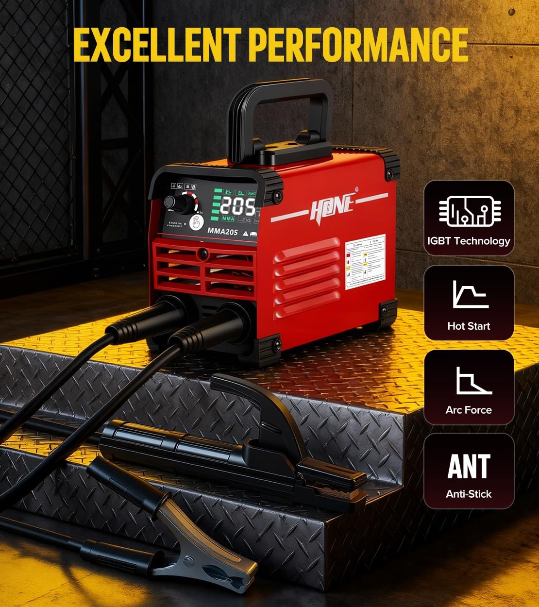 HONE Stick Welder 110v, Upgraded 205Amp Mini Welding Machine with Lift Red
