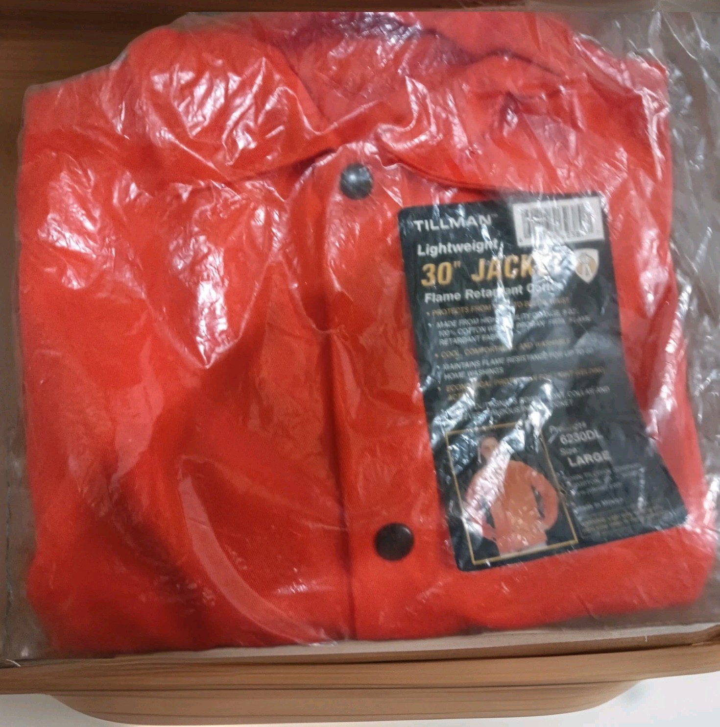 Tillman 6230DL Hi-Vis Flame Retardant Cotton Welding Jacket 30″ Orange Large
