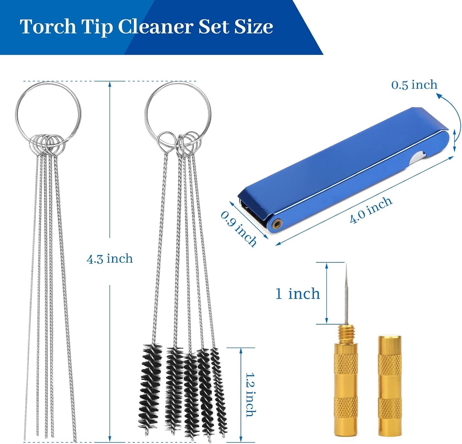 4 PCS Torch Tip Cleaner Set, Welding Torch Tip Cleaner with Drill Bit Torch Tip