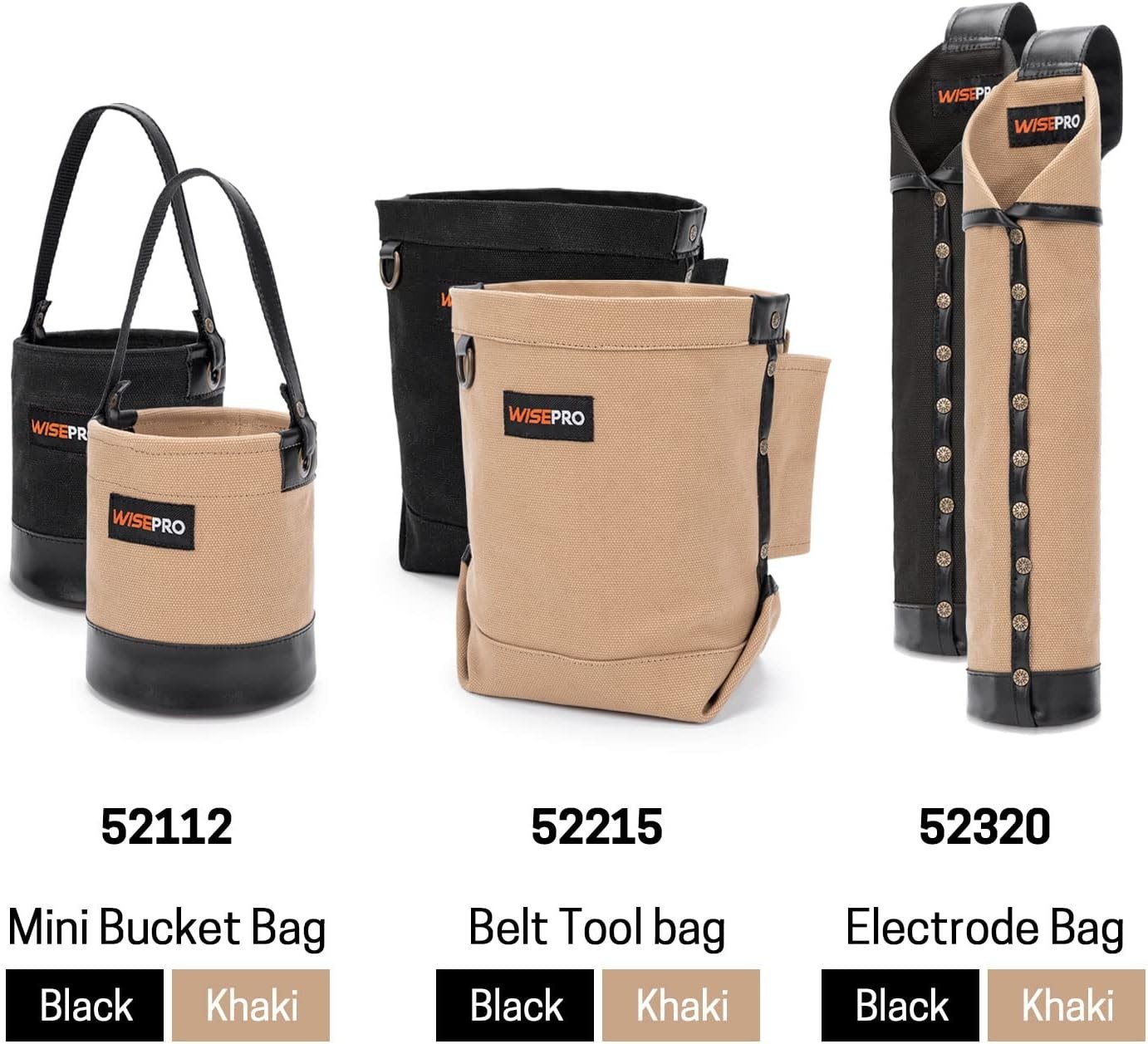 Flame-Resistant Electrode Bag, Canvas Welding Rod Pouch, Leather Electrode Holde