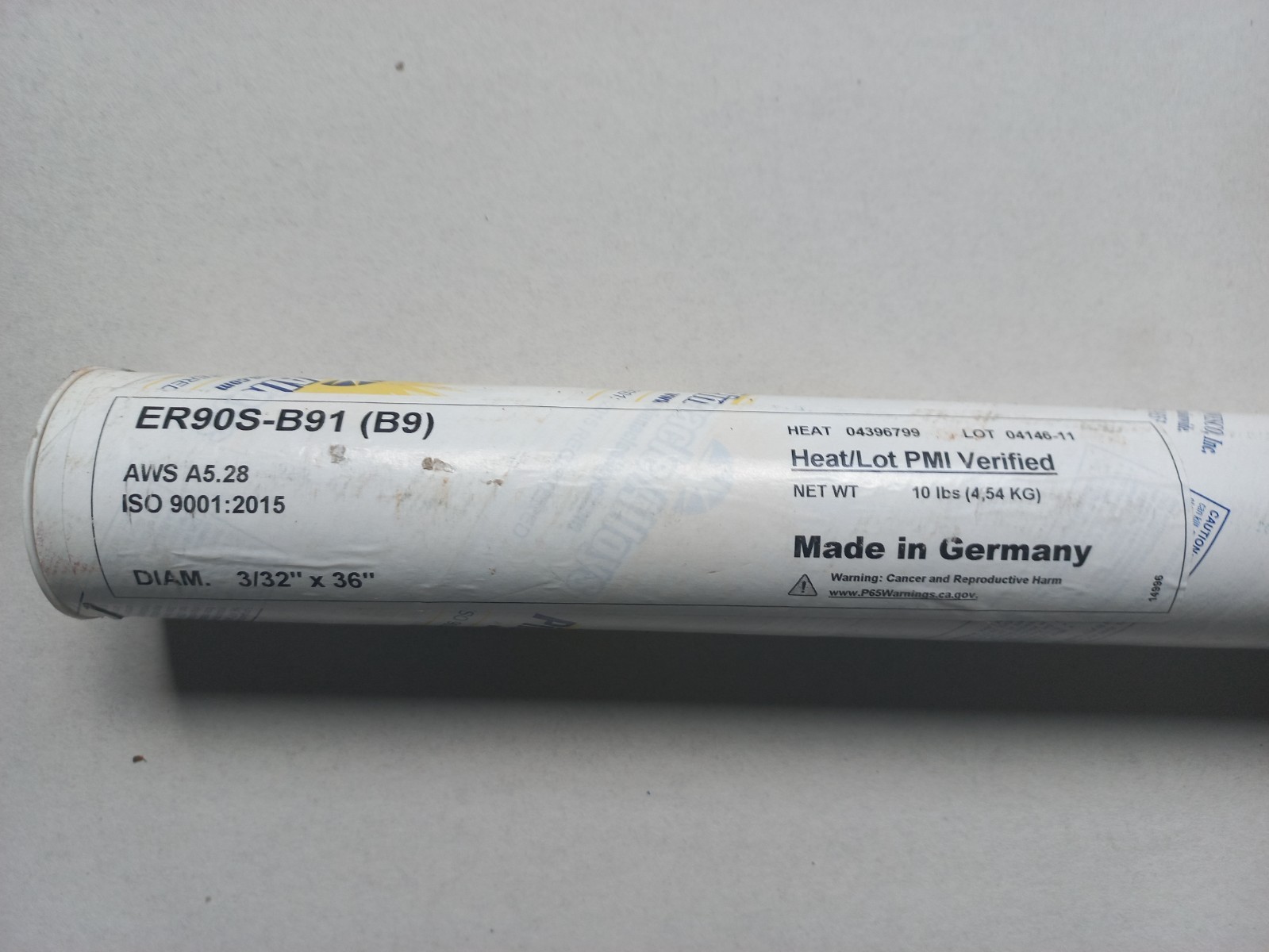 ER90S-B91 (B9) 3/32″ x 36″ TIG Alloy Welding Rods 10lb – Pinnacle Alloys Brand