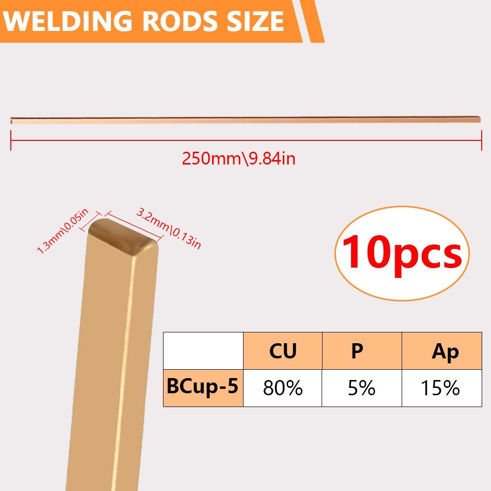 10-40 Sticks 15% Silver Brazing Rod BCuP-5 for HVAC & Industrial Applications