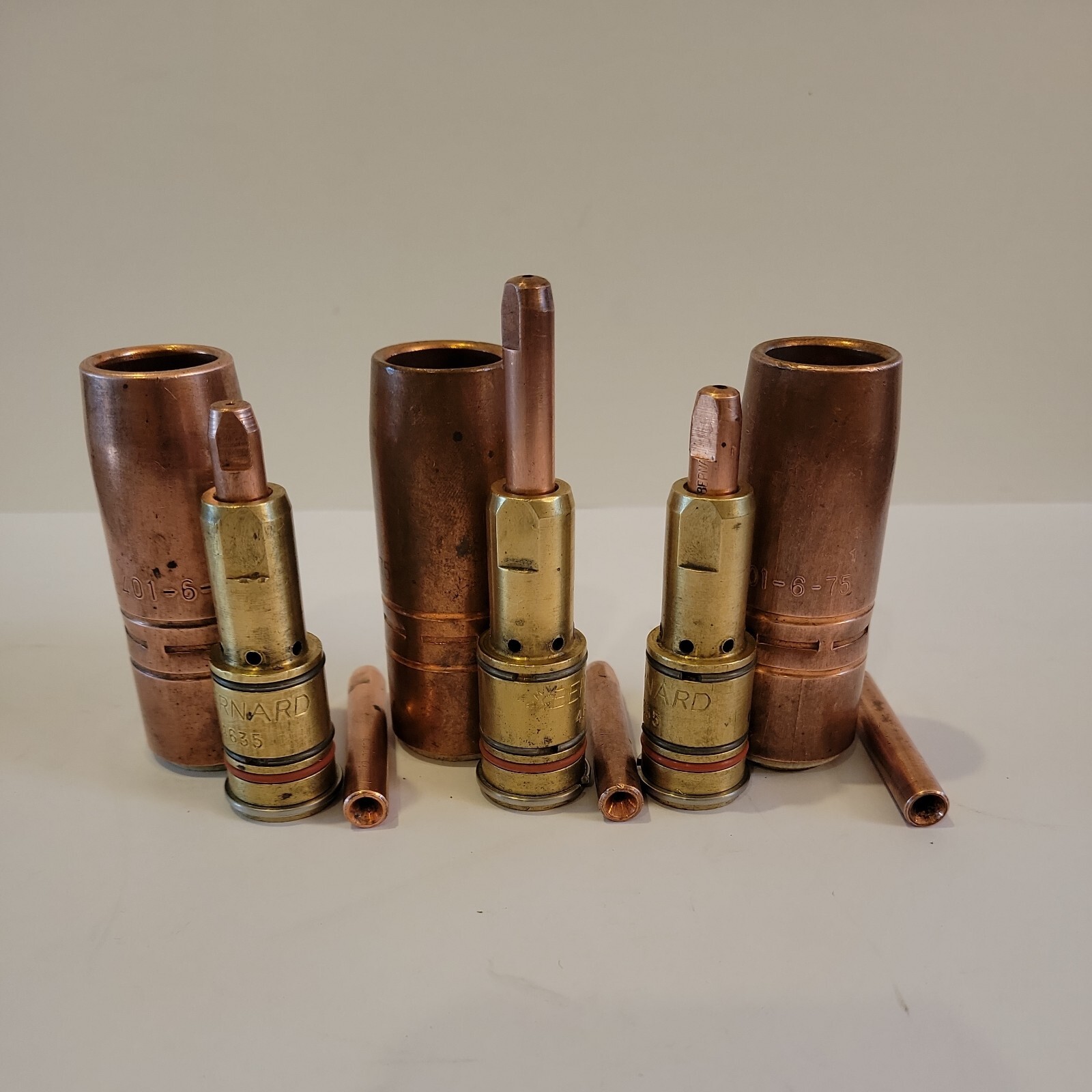 3(Three) Sets: BERNARD MID Welding 1/16 Tips, Nozzles #401-6-75, Diffusers #4635