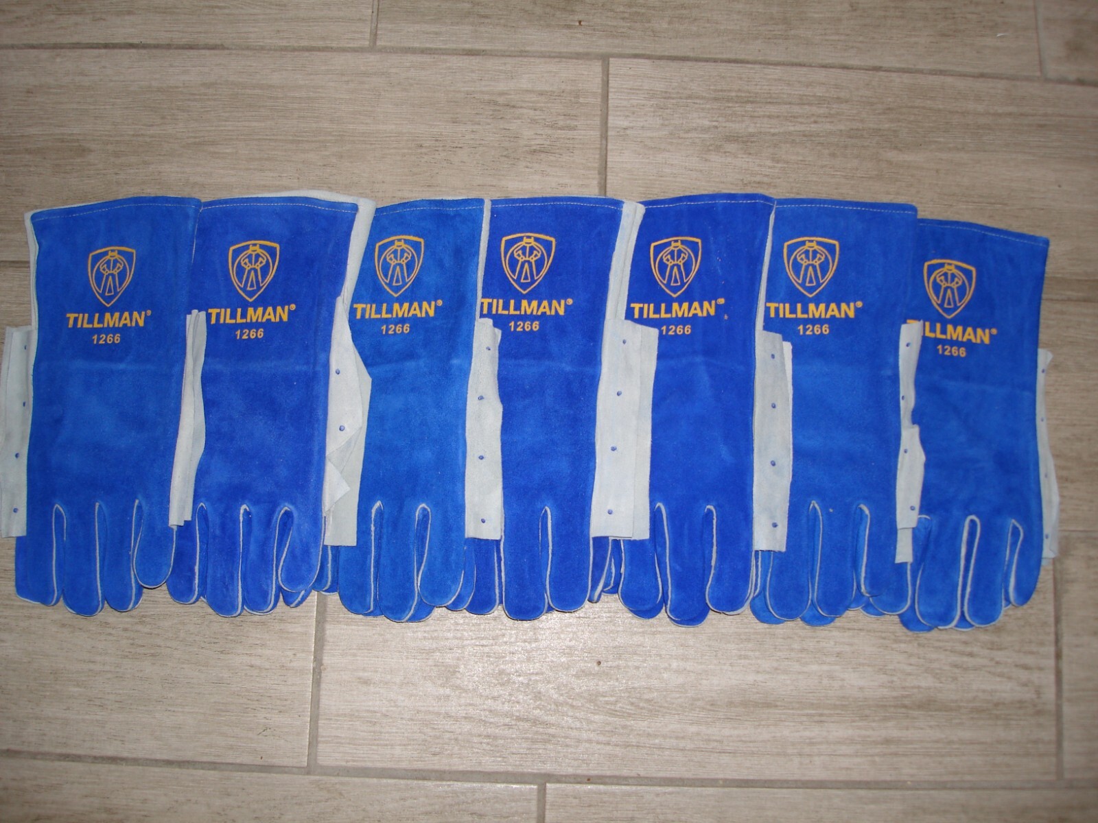 (7-Pair) Tillman Premium Insulated Split Cowhide Welding Gloves Blue Large #1266