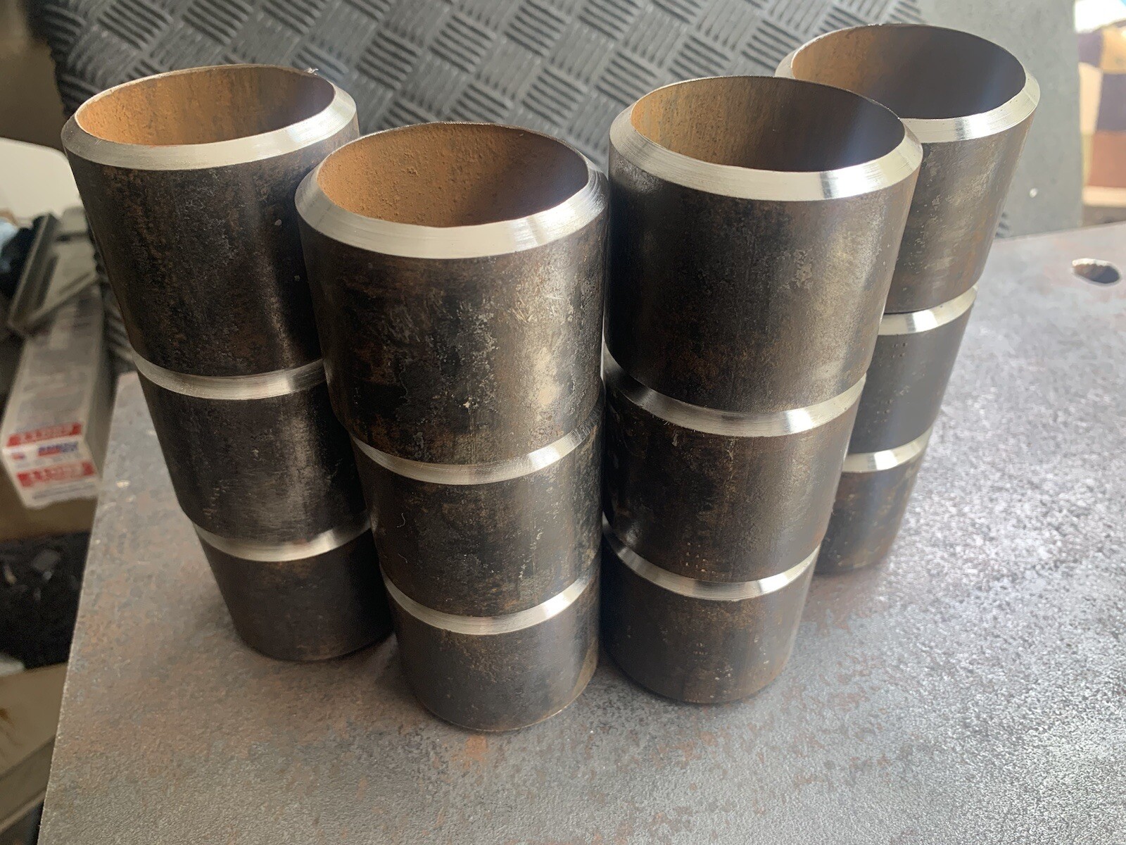 Weld COUPONSs, Pipe Beveled couponsS 2″ x 2″ +/-1/8″ 1/4” Wall T , 50 PAIRS