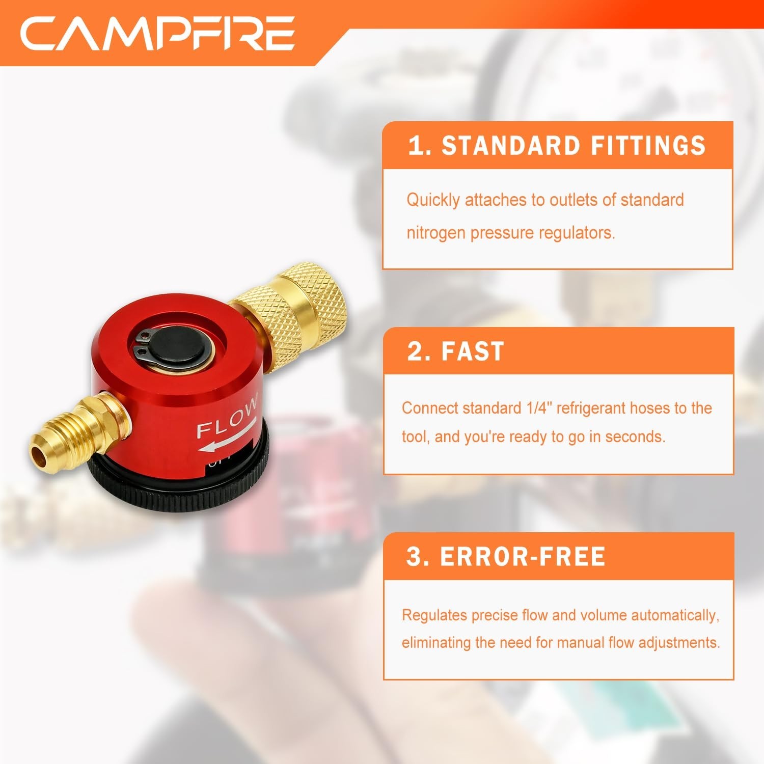 CAMPFIRE Nitrogen Purge Regulator For HVAC, Nitrogen Regulator HVAC, Nitrogen…