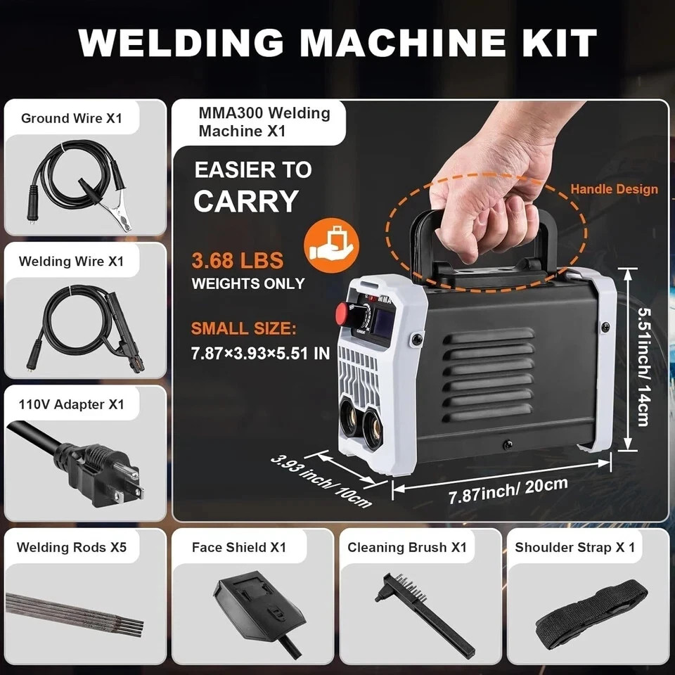 BetyBedy Stick Welder, Portable Mini Welding Machine, 110V MMA-300Amp Welder Mac