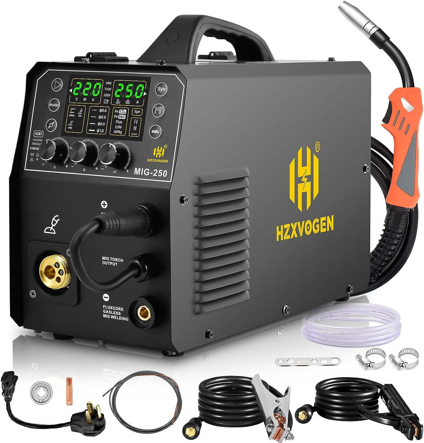 250A Aluminum MIG Welder 110/220V Spot Gas Gasless TIG ARC MIG Welding Machine