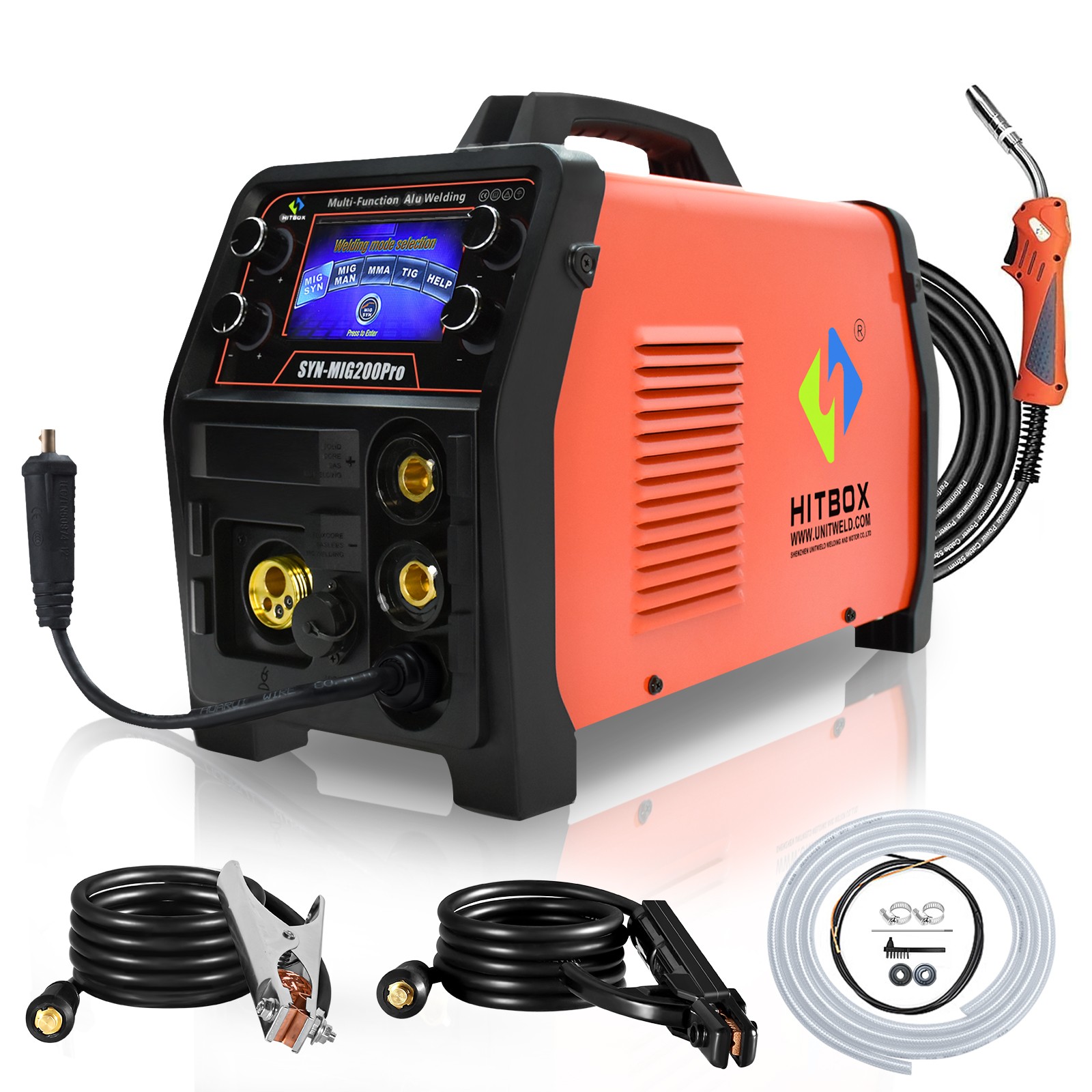 5in1 MIG Welder Aluminum Welding Gas 110V/220V TIG MMA MIG SYN Welding Machine