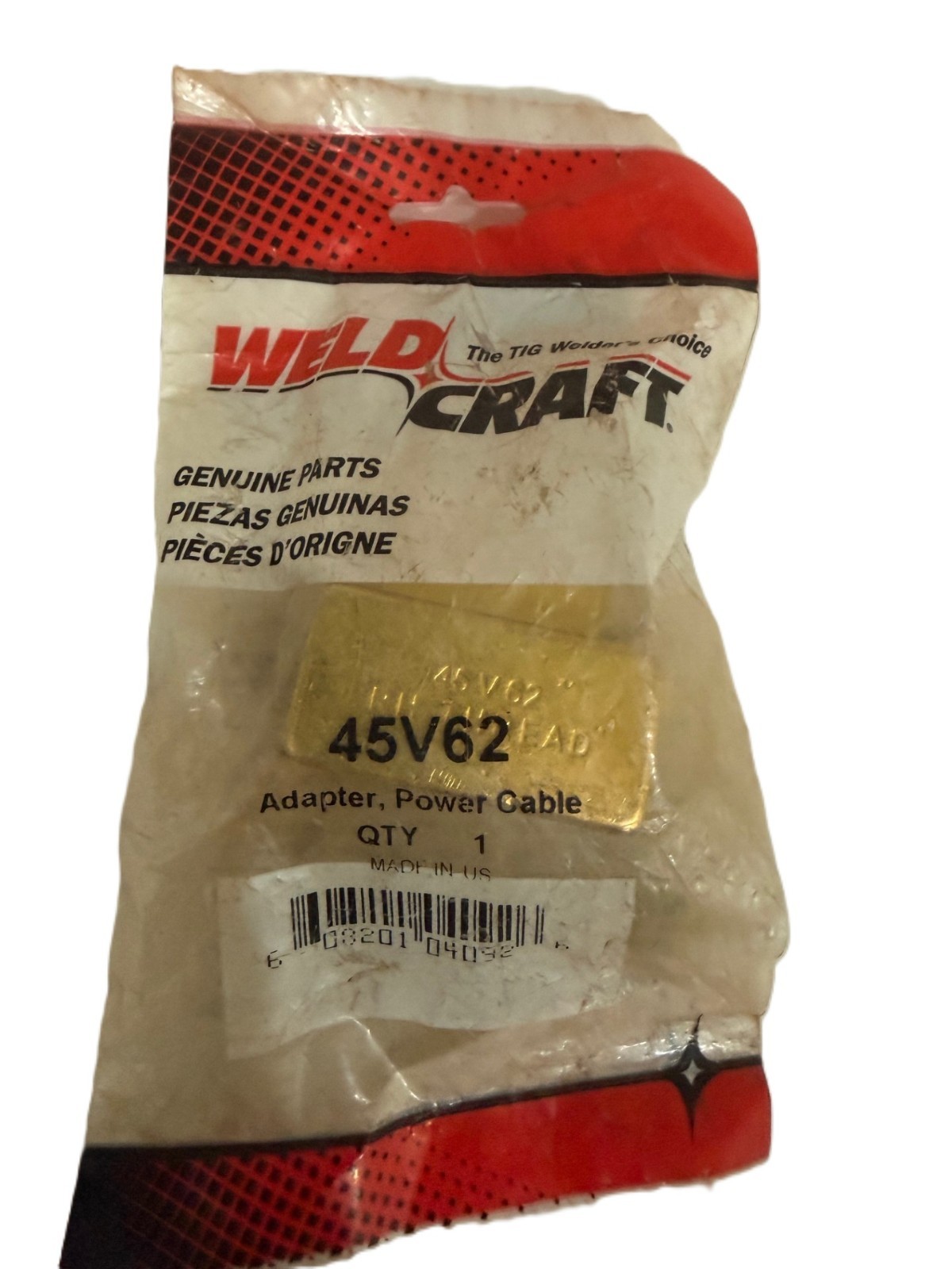 lot of 3, 45V62 Weldcraft 45V62 Air Cooled Gas Power Cable Adapter