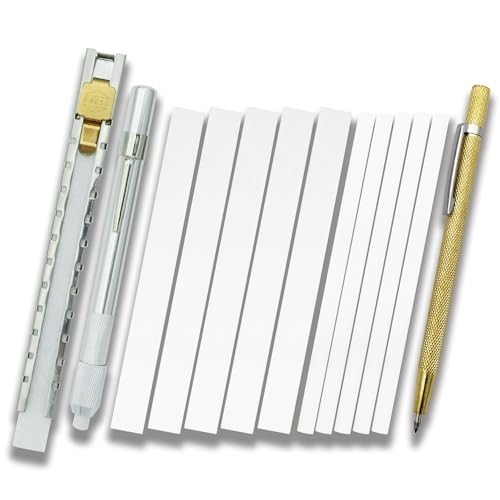 Soapstone Holder Set Flat and Round 10 Refills Welding Marking White Clear