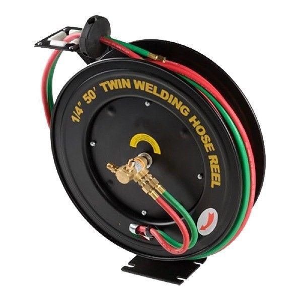 Retractable Torch Welding Hose Reel 50ft 14″ Auto Rewind Oxygen Acetylene Wall