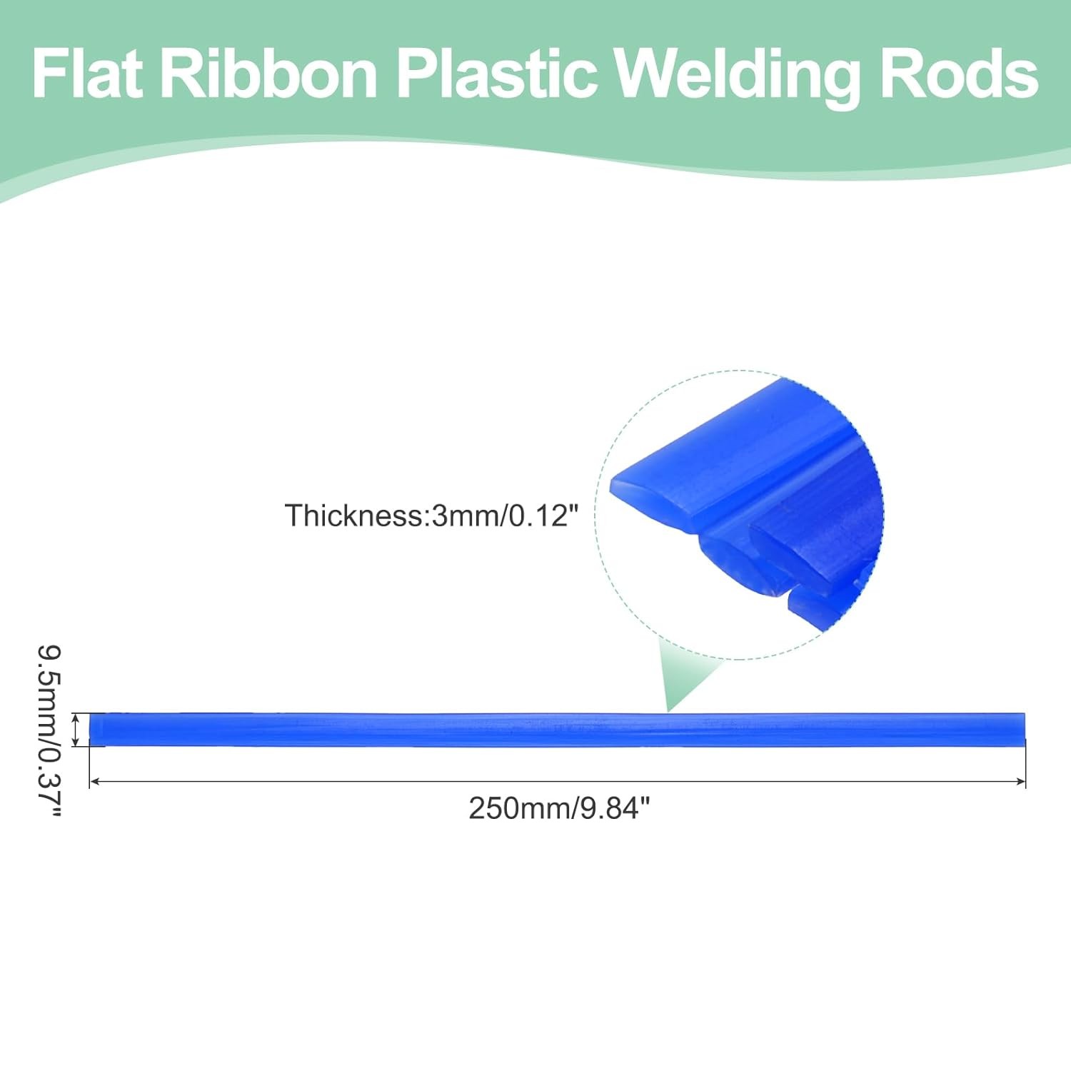 MECCANIXITY 10 Pcs Blue Plastic Welding Rods 9.5mm x 0.4inch x 10inch,