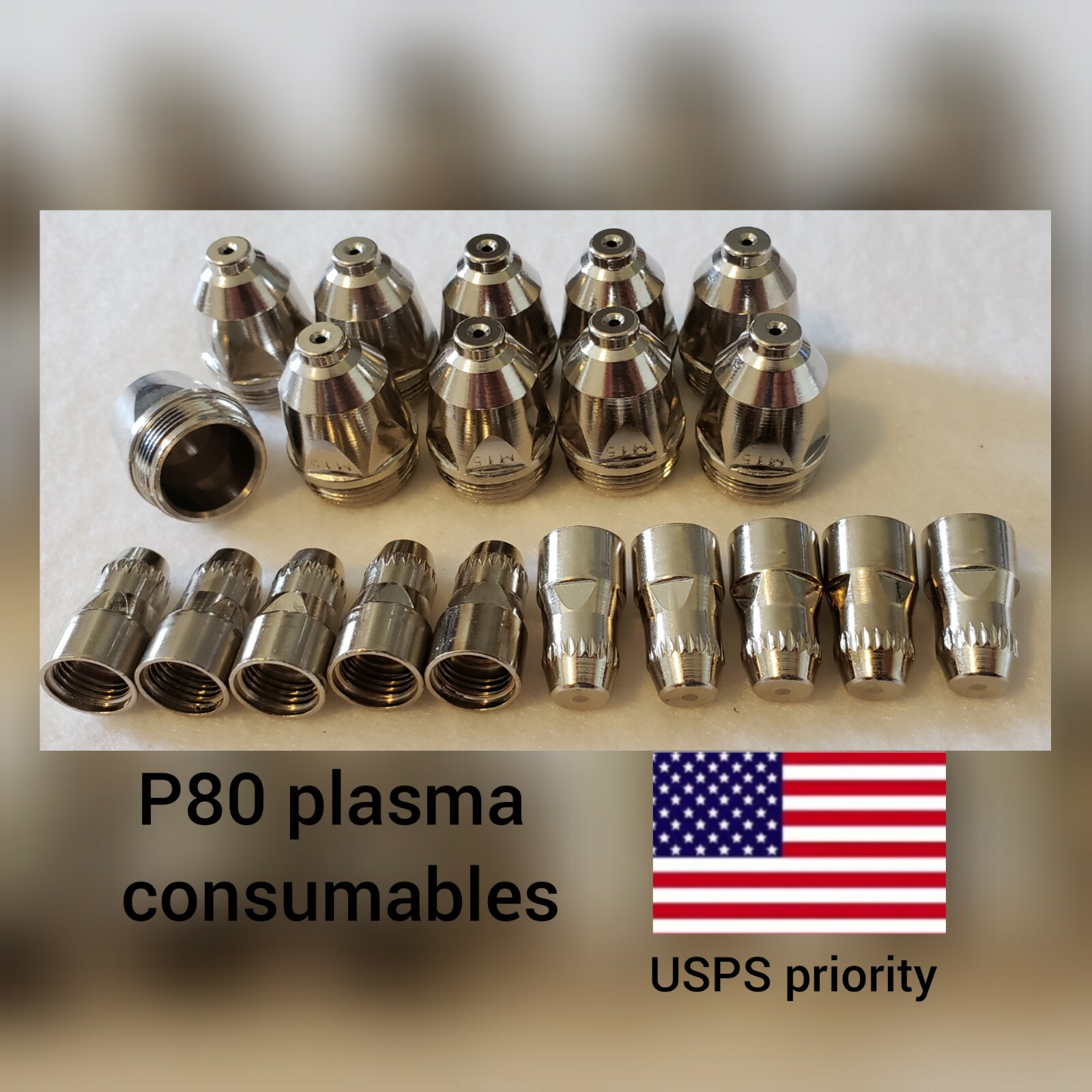 P80 Plasma Torch 60A Consumables 20 Pc Set 1.5 Tips, Nozzles P80 – USPS priority