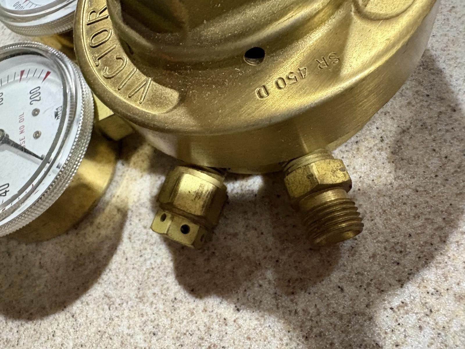 Vintage Brass Victor Safety Regulator SR 450D-540 . For Oxygen Tank