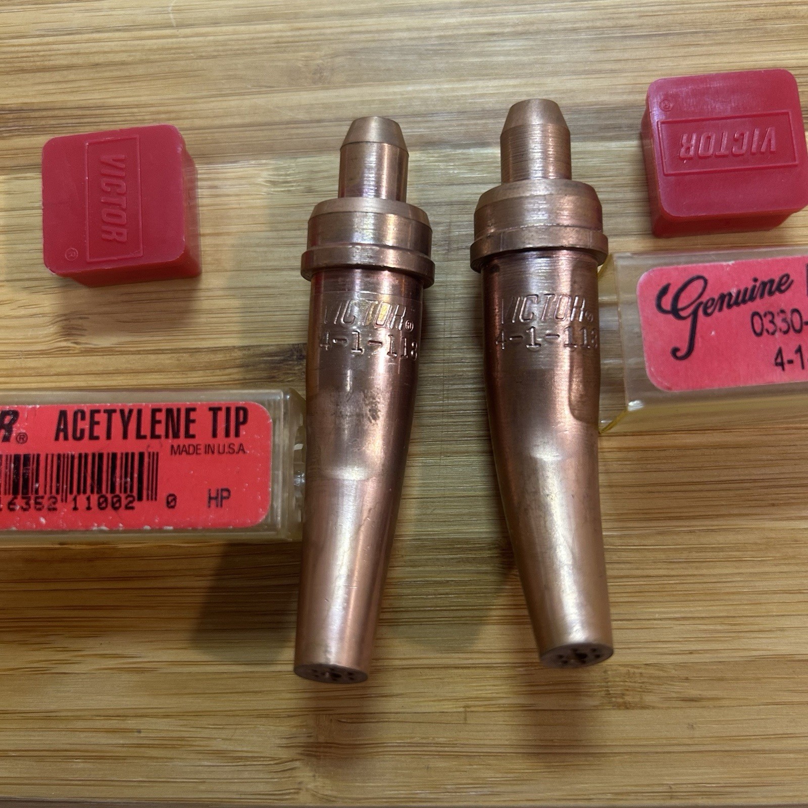 2 Victor 4-1-118 Acetylene Cutting Torch Tip Nozzle