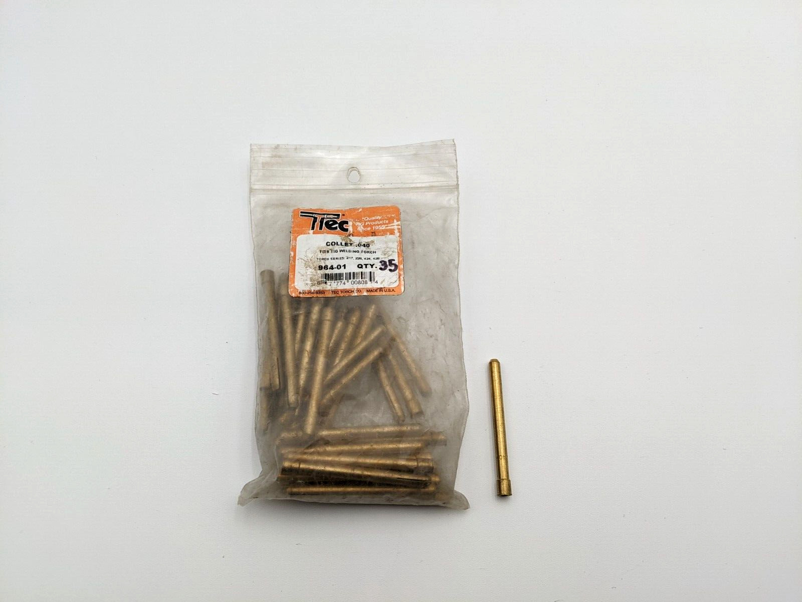 35 Pcs Tec 964-01 Collet Size .040″ Series 217 226 424 428 TIG Torch Consumable