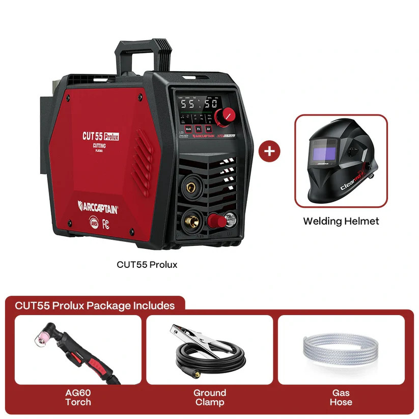 ARCCAPTAIN iControl CUT55 Prolux Plasma Cutter Machine With Black Helmet