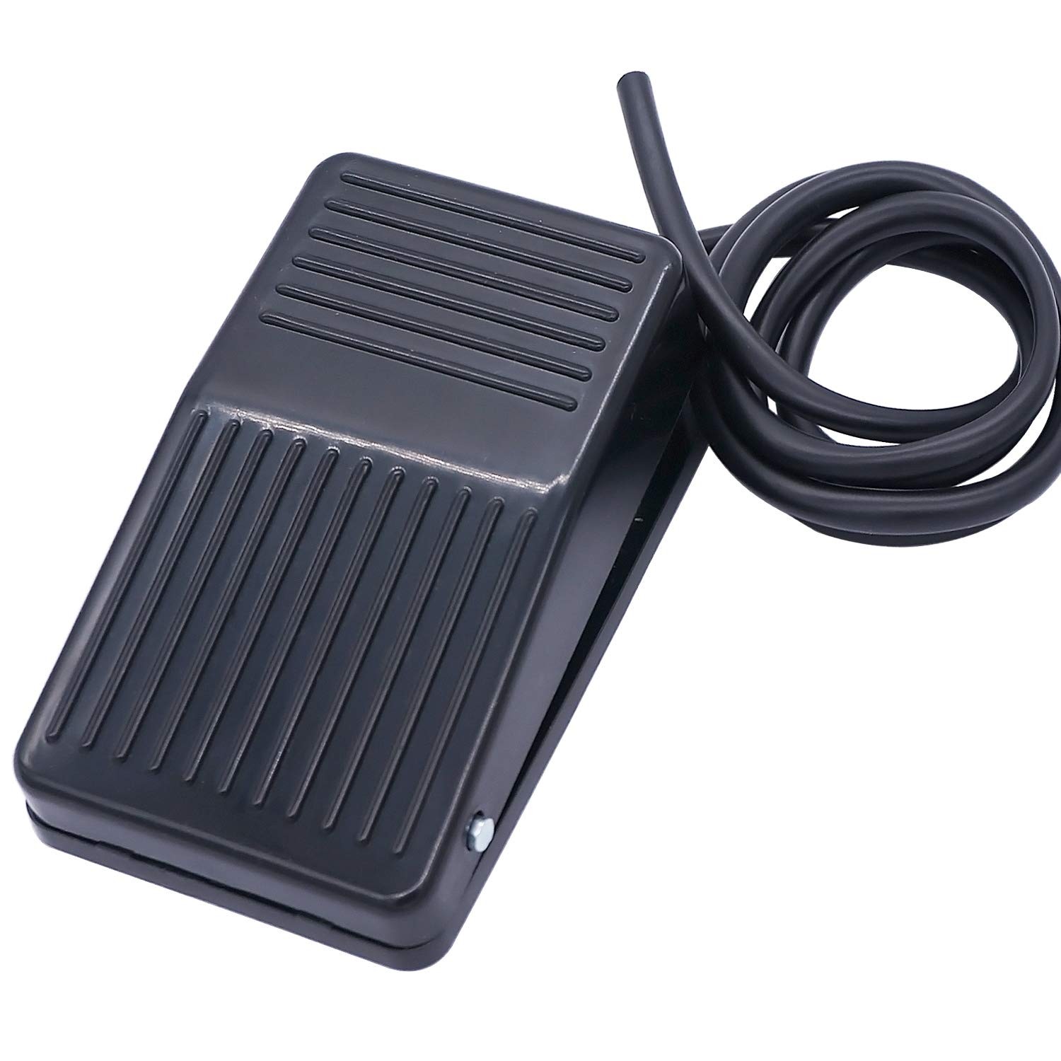 Twidec/10A 250VAC Momentary Nonslip Plastic Foot Pedal Switch 1M Cable, Black