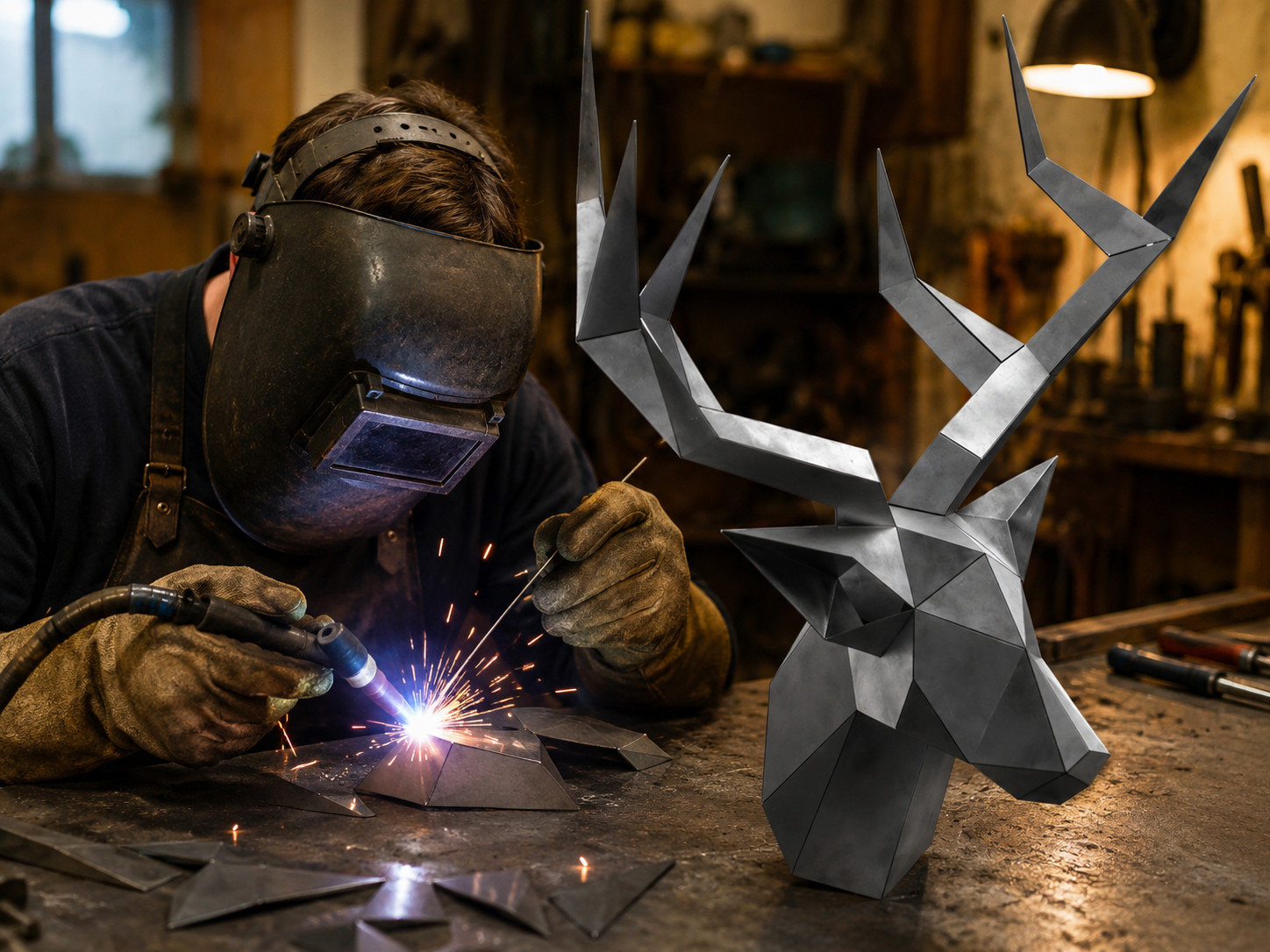 Welding Training Kit: 15pc 201 Stainless Steel Deer Head Practice