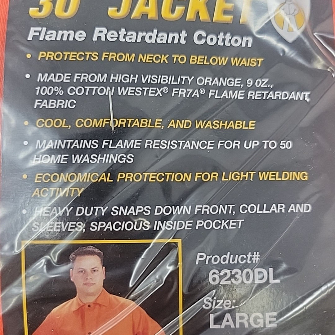 Tillman Lightweight High Vis Orange Flame Retardant Cotton Jacket Large