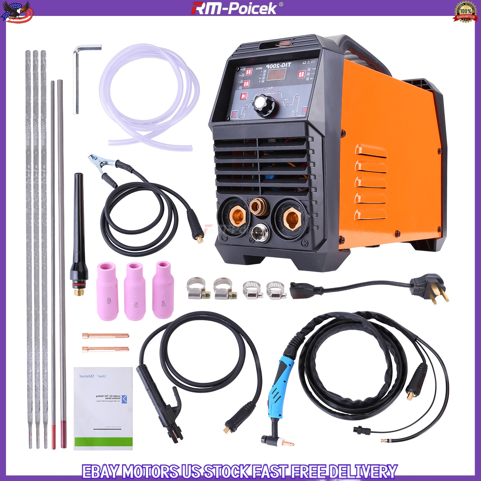 TIG200P HF Pulse TIG MMA Stick Welder 200A Aluminum Welding Machine 2T/4T