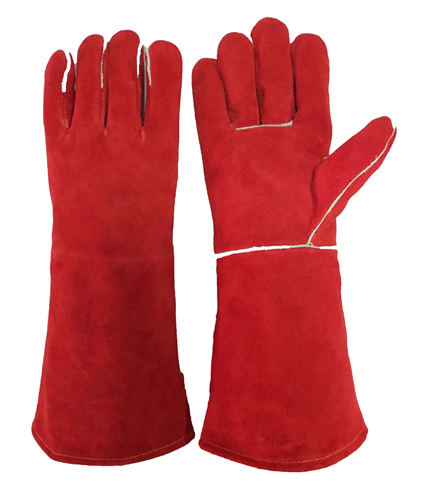 16inc Premium Leather Welding Gloves Heat Resistant Safety Work Heavy Duty Large