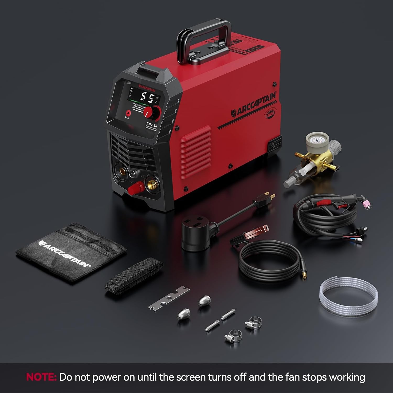55A Plasma Cutter, Large LED Display, Non-Touch Pilot ARC Plasma Cutting Machine