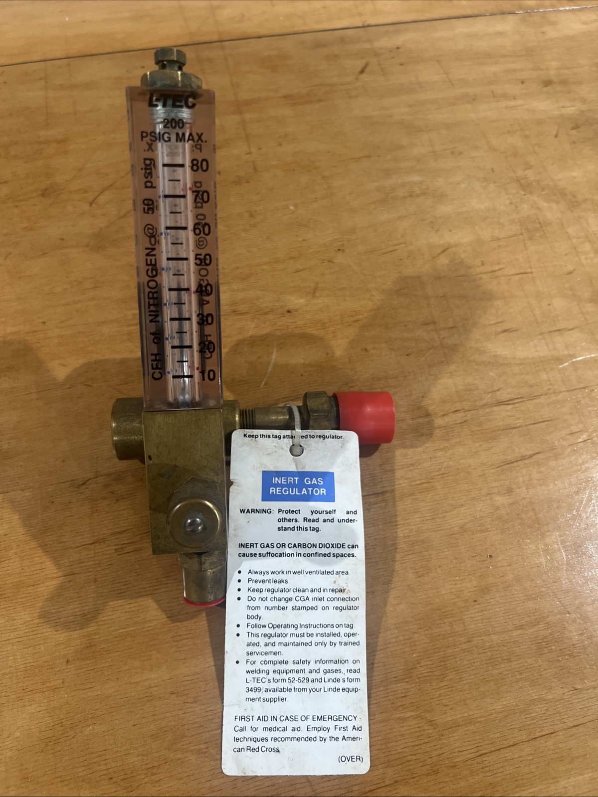 L-TEC Inert Gas Regulator R-50-FM-580 Shop Left Over