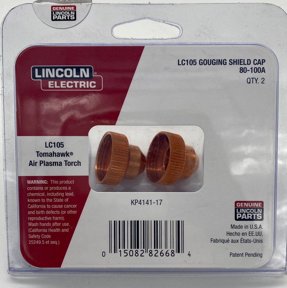 Lincoln KP4141-17 Tomahawk Gouging Shield Cap 80-100A (LC105) 2-pack.