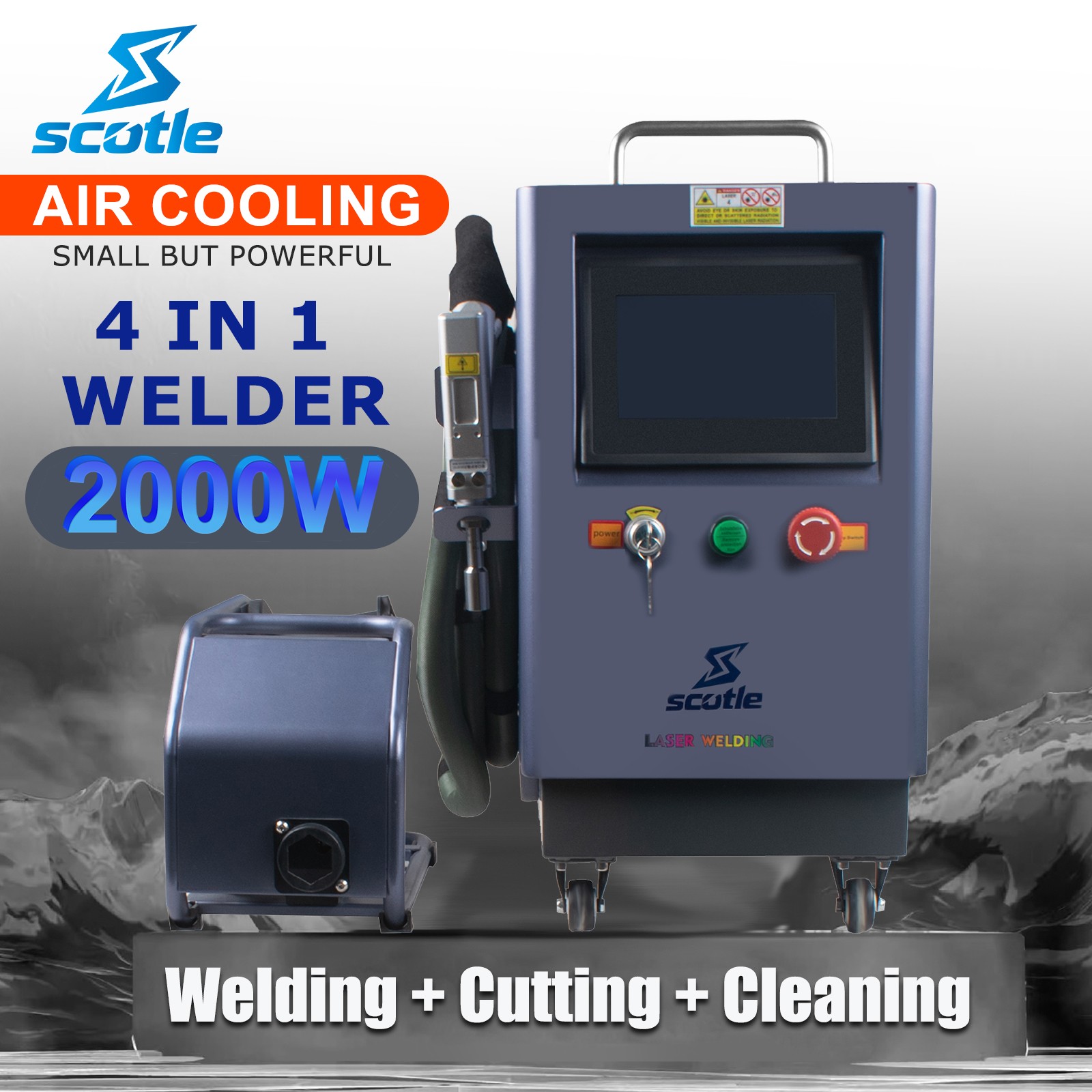 2000W 4 IN 1 Laser Welding Cleaning Machine Metal Cutting Air Cooling SUP 23T US