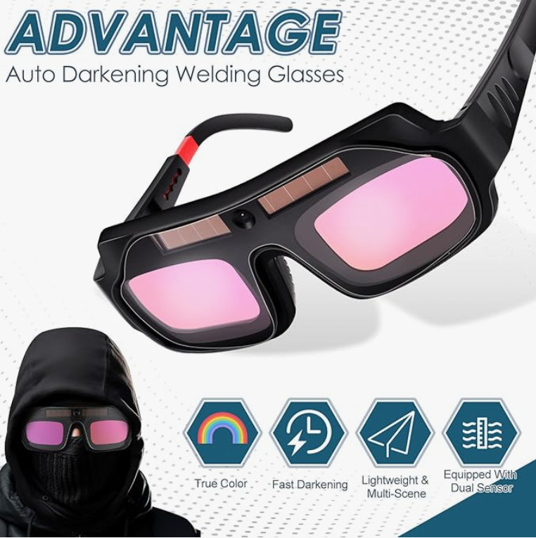Gafas Para Soldar Máscara Lente Casco Oscurecimiento Soldador Welding Goggles